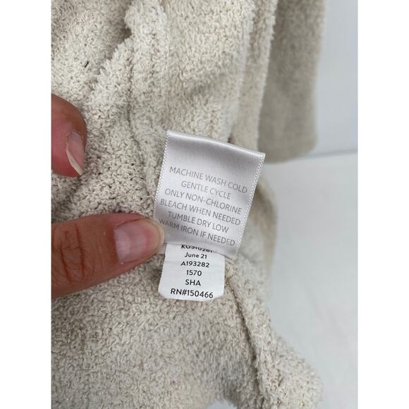 rumi + ryder Cream Oatmeal Fuzzy Cardigan Cozy Open Front  S 6/7 - Picture 5 of 6